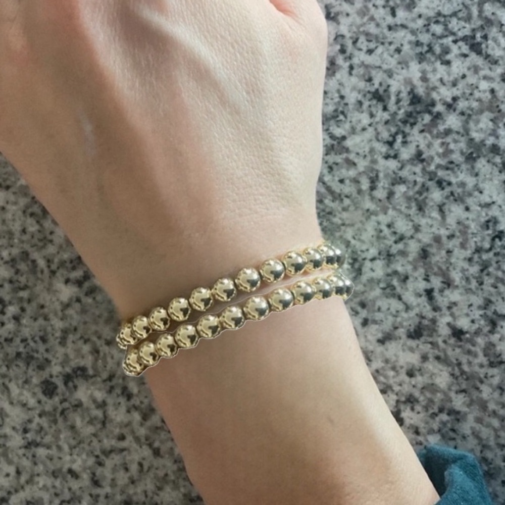 Enewton Inspired 6mm Gold Bead Bracelets - Set of 2 - 18K Gold Plated NWT! - Picture 2 of 2